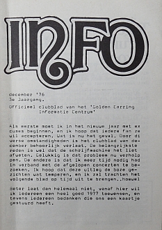 Golden Earring fanclub magazine 1976#12